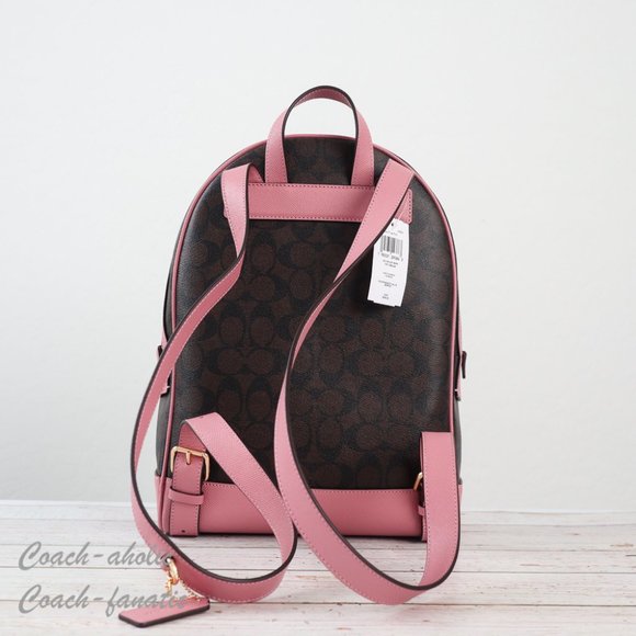 NWT Coach Kenley Backpack In Signature Canvas Brown True Pink - Picture 6 of 12